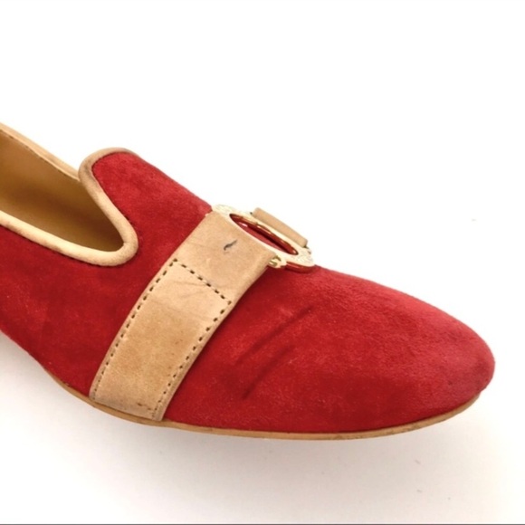 VICTORIA’S Secret Suede Slip on Flat Loafers in Red Size 7 - Picture 9 of 9
